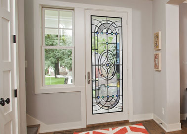 La puerta decorativa arquitectónica del vitral de las ilustraciones originales artesona el art déco de Nouveau