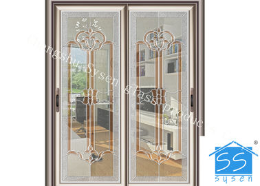Puertas francesas de desplazamiento claras biseladas del patio, vidrio francés de la seguridad que resbala puertas del patio